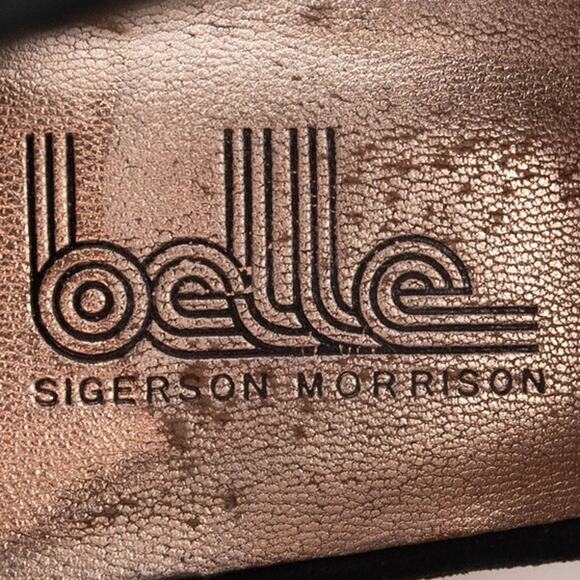 Belle Sigerson Morrison Black Suede Open Toe Suede Sandals Size 8.5 - Picture 10 of 12